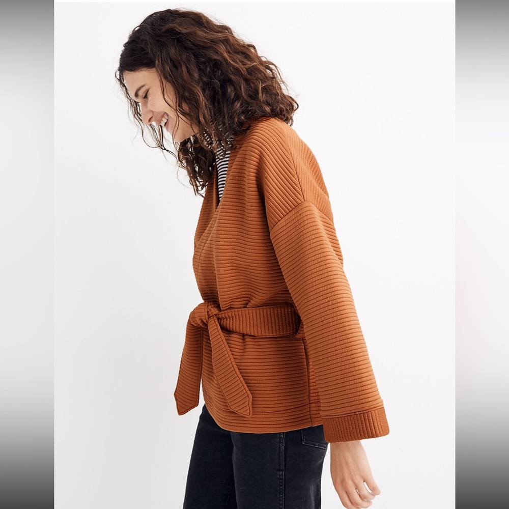 Texture & Thread Quilted Wrap Jacket - Picture 3 of 10